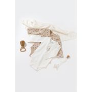 Set 2 body-uri cu maneca lunga bebe unisex Girafa, Baby Cosy, 100% bumbac organic (Marime: 3-6 Luni) JEMBC-CSY5788-3