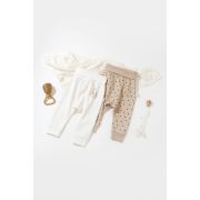 Set 2 pantaloni bebe unisex Girafa, Baby Cosy, 100% bumbac organic (Marime: 9-12 luni) JEMBC-CSY5628-9