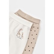Set 2 pantaloni cu botosei bebe unisex Girafa, Baby Cosy, 100% bumbac organic (Marime: 0-3 Luni) JEMBC-CSY5627-0