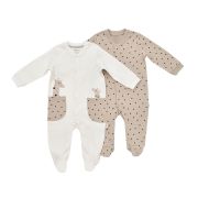Set 2 salopete cu buzunare Girafa, Baby Cosy, 100% bumbac organic (Marime: 6-9 luni) JEMBC-CSY5819-6