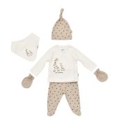 Set 5 piese Girafa, BabyCosy, 100% bumbac organic (Marime: 6-9 luni) JEMBC-CSY5300-6