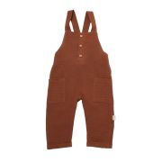Salopeta de vara cu buzunare din muselina, BabyCosy, 100% bumbac organic, caramiziu (Marime: 3-6 Luni) JEMBC-CSYM7010-3