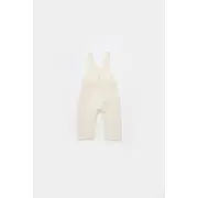 Salopeta de vara cu buzunare din muselina, BabyCosy, 100% bumbac organic, ecru (Marime: 12-18 Luni) JEMBC-CSYM7009-12