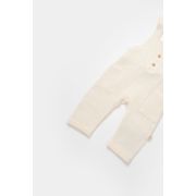 Salopeta de vara cu buzunare din muselina, BabyCosy, 100% bumbac organic, ecru (Marime: 6-9 luni) JEMBC-CSYM7009-6