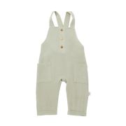 Salopeta de vara cu buzunare din muselina, BabyCosy, 100% bumbac organic, verde (Marime: 6-9 luni) JEMBC-CSYM7011-6