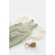 Salopeta de vara cu buzunare din muselina, BabyCosy, 100% bumbac organic, verde (Marime: 9-12 luni) JEMBC-CSYM7011-9