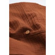 Salopeta de vara cu pantaloni lungi din muselina, BabyCosy, 100%bumbac, caramiziu (Marime: 6-9 luni) JEMBC-CSYM7007-6