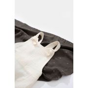 Salopeta de vara cu pantaloni lungi din muselina, BabyCosy, 100%bumbac, ecru (Marime: 3-6 Luni) JEMBC-CSYM7006-3
