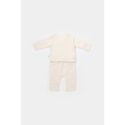 Set bluzita petrecuta si panataloni lungi din muselina, Baby Cosy, 100% bumbac organic, Ecru (Marime: 18-24 Luni) JEMBC-CSYM7012-18
