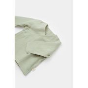 Set bluzita petrecuta si panataloni lungi din muselina, Baby Cosy, 100% bumbac organic, Verde (Marime: 12-18 Luni) JEMBC-CSYM7014-12