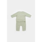 Set bluzita petrecuta si panataloni lungi din muselina, Baby Cosy, 100% bumbac organic, Verde (Marime: 18-24 Luni) JEMBC-CSYM7014-18