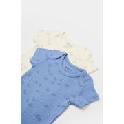 Set 2 body-uri Printed, BabyCosy, 50% modal+50% bumbac, Ecru/Lavanda (Marime: 3-6 Luni) JEMBC-CSYM11215-3