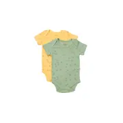 Set 2 body-uri Printed, BabyCosy, 50% modal+50% bumbac, Lamaie/Verde (Marime: 9-12 luni) JEMBC-CSYM11216-9