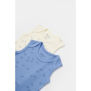 Set 2 body-uri fara maneci Printed, BabyCosy, 50% modal+50% bumbac, Ecru/Lavanda (Marime: 18-24 Luni) JEMBC-CSYM11115-18