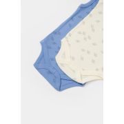 Set 2 body-uri fara maneci Printed, BabyCosy, 50% modal+50% bumbac, Ecru/Lavanda (Marime: 3-6 Luni) JEMBC-CSYM11115-3
