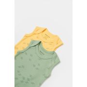 Set 2 body-uri fara maneci Printed, BabyCosy, 50% modal+50% bumbac, Lamaie/Verde (Marime: 18-24 Luni) JEMBC-CSYM11116-18