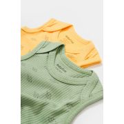 Set 2 body-uri fara maneci Printed, BabyCosy, 50% modal+50% bumbac, Lamaie/Verde (Marime: 6-9 luni) JEMBC-CSYM11116-6