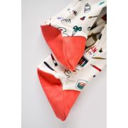 Set 2 salopetele cu maneca lunga si panataloni cu botosei si fermoar - 100%bumbac organic - Portocaliu si Pudra, Baby Cosy (Marime: 6-9 luni) JEMBC-CSY5813-6