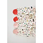 Set 2 salopetele cu maneca lunga si panataloni cu botosei si fermoar - 100%bumbac organic - Portocaliu si Pudra, Baby Cosy (Marime: 9-12 luni) JEMBC-CSY5813-9