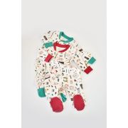 Set 2 salopetele cu maneca lunga si panataloni cu botosei si fermoar - 100%bumbac organic - Rosu si verde, Baby Cosy (Marime: 9-12 luni) JEMBC-CSY5812-9