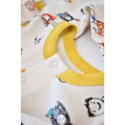 Set 2 salopetele cu maneca lunga si panataloni lungi - 100%bumbac organic - Galben si Mov, Baby Cosy (Marime: 18-24 Luni) JEMBC-CSY5815-18