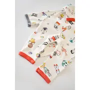 Set 2 salopetele cu maneca lunga si panataloni lungi - 100%bumbac organic - Rosu si Gri, Baby Cosy (Marime: 6-9 luni) JEMBC-CSY5816-6