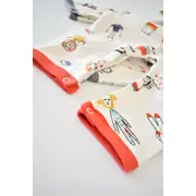 Set 2 salopetele cu maneca lunga si panataloni lungi - 100%bumbac organic - Rosu si Gri, Baby Cosy (Marime: 6-9 luni) JEMBC-CSY5816-6