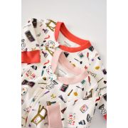 Set 2 salopetele cu maneca lunga si panataloni lungi cu fermoar - 100%bumbac organic - Portocaliu si Pudra, Baby Cosy (Marime: 18-24 Luni) JEMBC-CSY5810-18