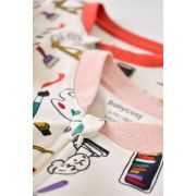 Set 2 salopetele cu maneca lunga si panataloni lungi cu fermoar - 100%bumbac organic - Portocaliu si Pudra, Baby Cosy (Marime: 18-24 Luni) JEMBC-CSY5810-18