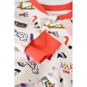Set 2 salopetele cu maneca lunga si panataloni lungi cu fermoar - 100%bumbac organic - Portocaliu si Pudra, Baby Cosy (Marime: 9-12 luni) JEMBC-CSY5810-9