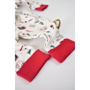 Set 2 salopetele cu maneca lunga si panataloni lungi cu fermoar - 100%bumbac organic - Rosu si Verde, Baby Cosy (Marime: 3-6 Luni) JEMBC-CSY5809-3