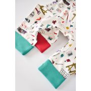Set 2 salopetele cu maneca lunga si panataloni lungi cu fermoar - 100%bumbac organic - Rosu si Verde, Baby Cosy (Marime: 9-12 luni) JEMBC-CSY5809-9