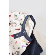 Set bluzita cu maneca lunga si nasturei si panataloni lungi, 100% bumbac organic, BabyCosy, Bleumarin (Marime: 9-12 luni) JEMBC-CSY2005-9