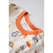 Set bluzita cu maneca lunga si panataloni lungi, 100% bumbac organic, BabyCosy, Portocaliu (Marime: 9-12 luni) JEMBC-CSY2007-9