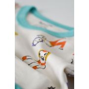 Set bluzita cu maneca lunga si panataloni lungi, 100% bumbac organic, BabyCosy, Verde (Marime: 18-24 Luni) JEMBC-CSY2008-18