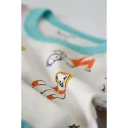 Set bluzita cu maneca lunga si panataloni lungi, 100% bumbac organic, BabyCosy, Verde (Marime: 6-9 luni) JEMBC-CSY2008-6