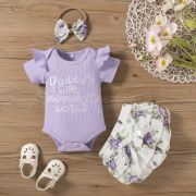 Costumas cu body lila si pantaloni scurti - Flower MD202303136-R2