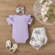 Costumas cu body lila si pantaloni scurti - Flower MD202303136-R2