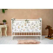 Qmini - Patut din lemn Agata120x60 cm, Cu laterala culisanta, Din lemn de pin, Stabil si rezistent, Inaltime saltea reglabila pe 3 nivele, Laterala cu 3 bete detasabile, EN716-1, EN716-2, Alb BYNQMAGA03AL