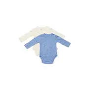 Set 2 body-uri petrecute Printed, BabyCosy, 50% modal+50% bumbac, Ecru/Lavanda (Marime: 3-6 Luni) JEMBC-CSYM11318-3