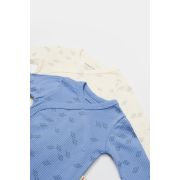 Set 2 body-uri petrecute Printed, BabyCosy, 50% modal+50% bumbac, Ecru/Lavanda (Marime: 3-6 Luni) JEMBC-CSYM11318-3