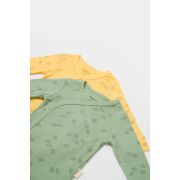 Set 2 body-uri petrecute Printed, BabyCosy, 50% modal+50% bumbac, Lamaie/Verde (Marime: 0-3 Luni) JEMBC-CSYM11319-0