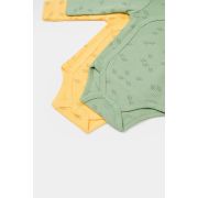 Set 2 body-uri petrecute Printed, BabyCosy, 50% modal+50% bumbac, Lamaie/Verde (Marime: 3-6 Luni) JEMBC-CSYM11319-3