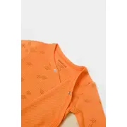 Set 2 body-uri petrecute Printed, BabyCosy, 50% modal+50% bumbac, Stone/Apricot (Marime: 0-3 Luni) JEMBC-CSYM11320-0