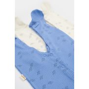 Set 2 salopete lungi Printed, BabyCosy, 50% modal+50% bumbac, Ecru/Lavanda (Marime: 3-6 Luni) JEMBC-CSYM11422-3