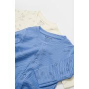 Set 2 salopete lungi Printed, BabyCosy, 50% modal+50% bumbac, Ecru/Lavanda (Marime: 6-9 luni) JEMBC-CSYM11422-6