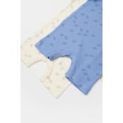 Set 2 salopete scurte Printed, BabyCosy, 50% modal+50% bumbac, Ecru/Lavanda (Marime: 0-3 Luni) JEMBC-CSYM11425-0