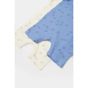 Set 2 salopete scurte Printed, BabyCosy, 50% modal+50% bumbac, Ecru/Lavanda (Marime: 0-3 Luni) JEMBC-CSYM11425-0
