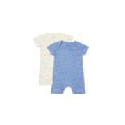 Set 2 salopete scurte Printed, BabyCosy, 50% modal+50% bumbac, Ecru/Lavanda (Marime: 9-12 luni) JEMBC-CSYM11425-9