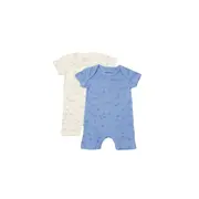Set 2 salopete scurte Printed, BabyCosy, 50% modal+50% bumbac, Ecru/Lavanda (Marime: 9-12 luni) JEMBC-CSYM11425-9
